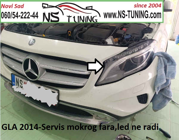 gla mercedes 2013 2014 2015 2016  mokar far led ne radi zmigavac reparacija farova novi sad ns tuning